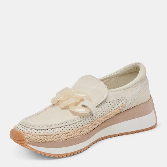 NEW DOLCE VITA Leather Jadah Slip On Sneakers Ivory for women 254 3T7 - Picture 12 of 14